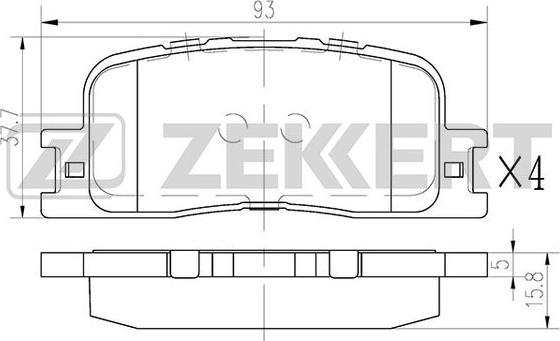 Zekkert BS-2705 - Kit pastiglie freno, Freno a disco autozon.pro