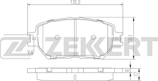 Zekkert BS-2706 - Kit pastiglie freno, Freno a disco autozon.pro