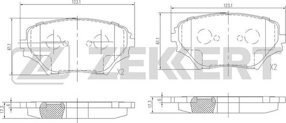 Zekkert BS-2701 - Kit pastiglie freno, Freno a disco autozon.pro