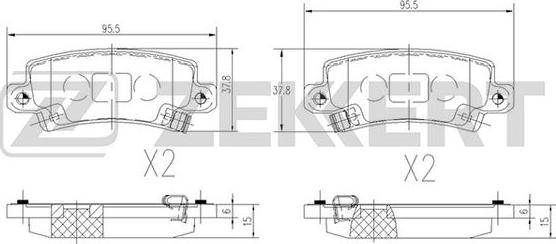 Zekkert BS-2703 - Kit pastiglie freno, Freno a disco autozon.pro