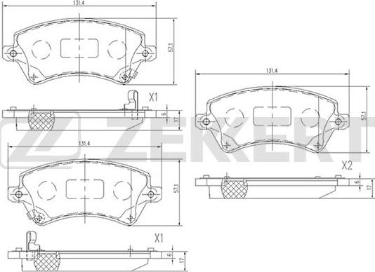 Zekkert BS-2707 - Kit pastiglie freno, Freno a disco autozon.pro