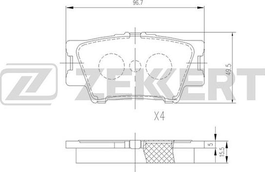 Zekkert BS-2715 - Kit pastiglie freno, Freno a disco autozon.pro