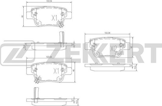 Zekkert BS-2712 - Kit pastiglie freno, Freno a disco autozon.pro