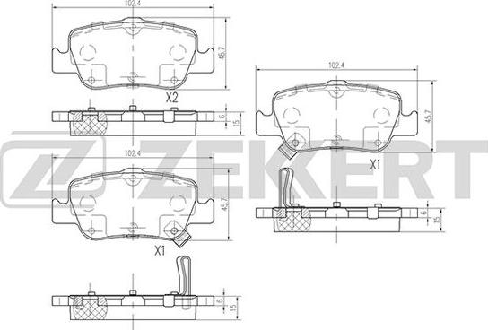 Zekkert BS-2720 - Kit pastiglie freno, Freno a disco autozon.pro