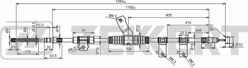 Zekkert BZ-1007 - Cavo comando, Freno stazionamento autozon.pro