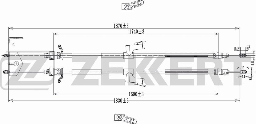 Zekkert BZ-1219 - Cavo comando, Freno stazionamento autozon.pro