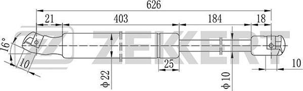 Zekkert GF-1952 - Ammortizatore pneumatico, Cofano bagagli / vano carico autozon.pro