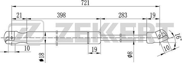 Zekkert GF-1989 - Ammortizzatore pneumatico, Cofano motore autozon.pro