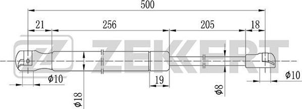 Zekkert GF-1454 - Ammortizatore pneumatico, Cofano bagagli / vano carico autozon.pro