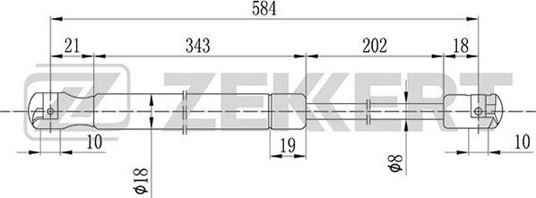 Zekkert GF-1486 - Ammortizzatore pneumatico, Cofano motore autozon.pro