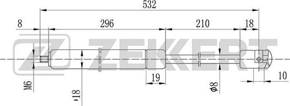 Zekkert GF-1487 - Ammortizzatore pneumatico, Cofano motore autozon.pro