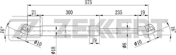 Zekkert GF-1584 - Ammortizatore pneumatico, Cofano bagagli / vano carico autozon.pro