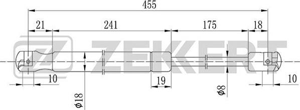 Zekkert GF-1587 - Ammortizatore pneumatico, Cofano bagagli / vano carico autozon.pro