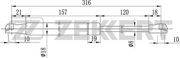 Zekkert GF-1571 - Ammortizzatore pneumatico, Cofano motore autozon.pro