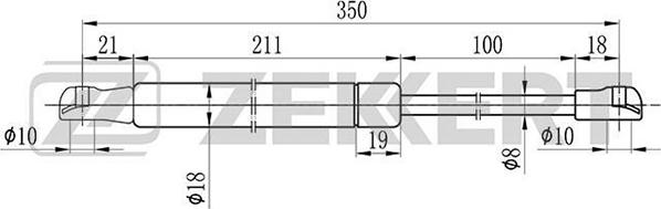 Zekkert GF-1572 - Ammortizatore pneumatico, Cofano bagagli / vano carico autozon.pro