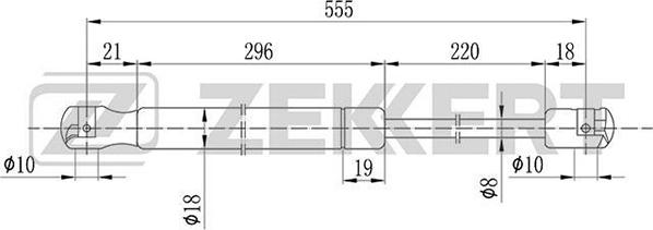 Zekkert GF-1652 - Ammortizatore pneumatico, Cofano bagagli / vano carico autozon.pro