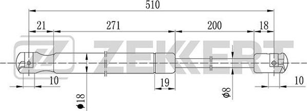 Zekkert GF-1618 - Ammortizzatore pneumatico, Cofano motore autozon.pro