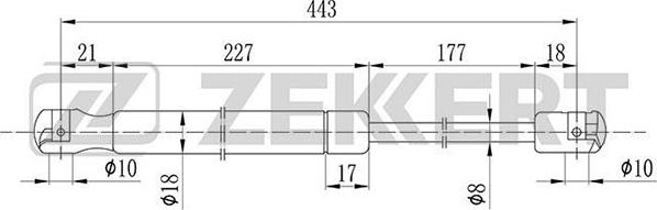 Zekkert GF-1682 - Ammortizatore pneumatico, Cofano bagagli / vano carico autozon.pro