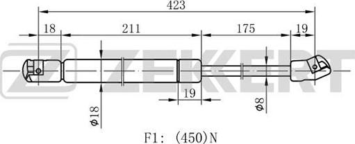 Zekkert GF-1625 - Ammortizatore pneumatico, Cofano bagagli / vano carico autozon.pro