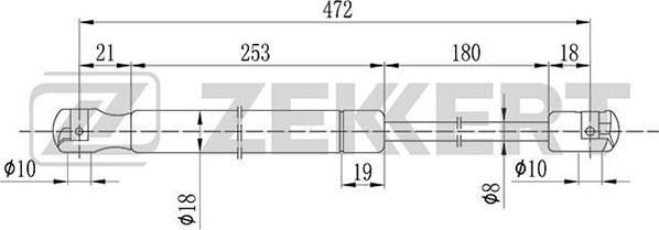 Zekkert GF-1676 - Ammortizatore pneumatico, Cofano bagagli / vano carico autozon.pro