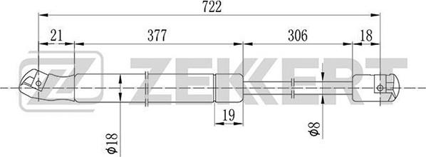 Zekkert GF-1064 - Ammortizzatore pneumatico, Cofano motore autozon.pro