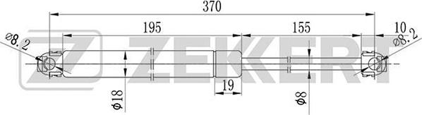 Zekkert GF-1004 - Ammortizatore pneumatico, Cofano bagagli / vano carico autozon.pro