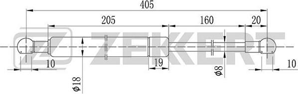 Zekkert GF-1016 - Ammortizatore pneumatico, Cofano bagagli / vano carico autozon.pro