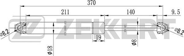 Zekkert GF-1022 - Ammortizatore pneumatico, Cofano bagagli / vano carico autozon.pro