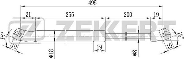 Zekkert GF-1073 - Ammortizatore pneumatico, Cofano bagagli / vano carico autozon.pro