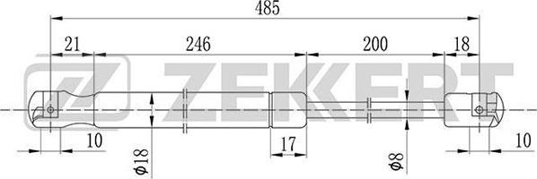 Zekkert GF-1142 - Ammortizatore pneumatico, Cofano bagagli / vano carico autozon.pro