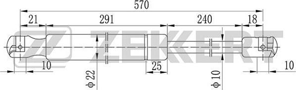 Zekkert GF-1162 - Ammortizatore pneumatico, Cofano bagagli / vano carico autozon.pro