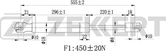 Zekkert GF-1107 - Ammortizatore pneumatico, Cofano bagagli / vano carico autozon.pro