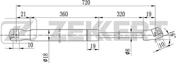 Zekkert GF-1113 - Ammortizzatore pneumatico, Cofano motore autozon.pro