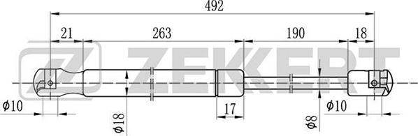 Zekkert GF-1129 - Ammortizatore pneumatico, Cofano bagagli / vano carico autozon.pro