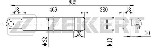 Zekkert GF-1122 - Ammortizzatore pneumatico, Cofano motore autozon.pro