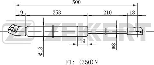 Zekkert GF-1178 - Ammortizzatore pneumatico, Cofano motore autozon.pro