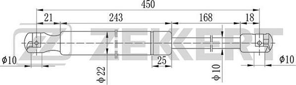 Zekkert GF-1814 - Ammortizatore pneumatico, Cofano bagagli / vano carico autozon.pro