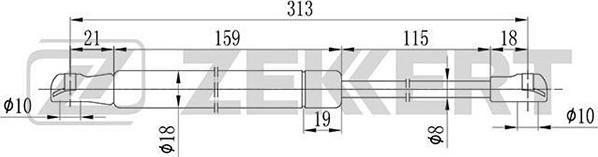 Zekkert GF-1815 - Ammortizzatore pneumatico, Cofano motore autozon.pro