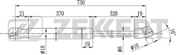 Zekkert GF-1832 - Ammortizzatore pneumatico, Cofano motore autozon.pro