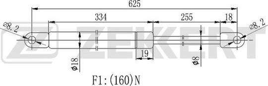 Zekkert GF-1243 - Ammortizzatore pneumatico, Cofano motore autozon.pro