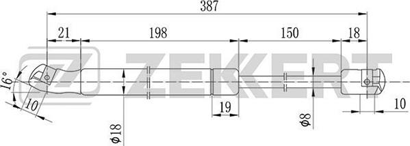 Zekkert GF-1798 - Ammortizatore pneumatico, Cofano bagagli / vano carico autozon.pro