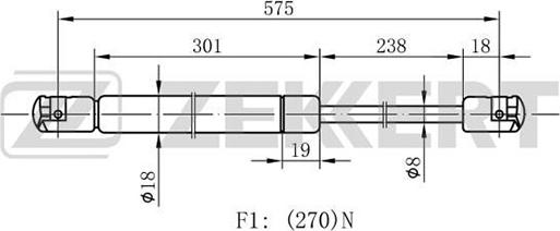 Zekkert GF-1741 - Ammortizzatore pneumatico, Cofano motore autozon.pro