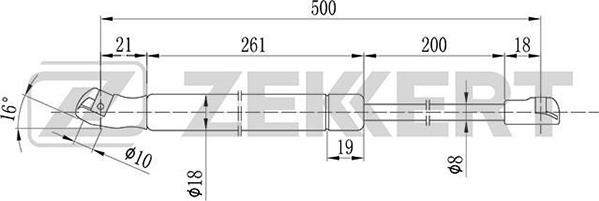 Zekkert GF-1763 - Ammortizatore pneumatico, Cofano bagagli / vano carico autozon.pro