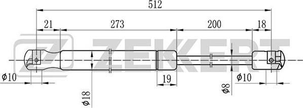 Zekkert GF-1737 - Ammortizatore pneumatico, Cofano bagagli / vano carico autozon.pro