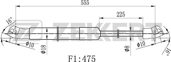 Zekkert GF-1729 - Ammortizatore pneumatico, Cofano bagagli / vano carico autozon.pro