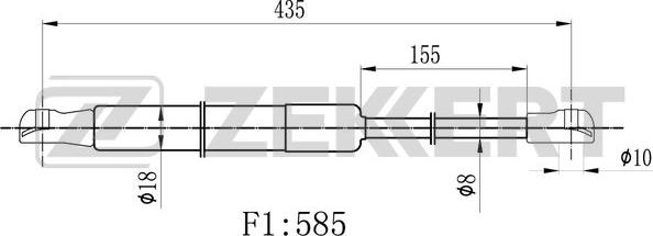 Zekkert GF-1777 - Ammortizatore pneumatico, Cofano bagagli / vano carico autozon.pro