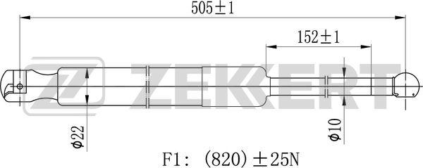 Zekkert GF-2493 - Ammortizatore pneumatico, Cofano bagagli / vano carico autozon.pro