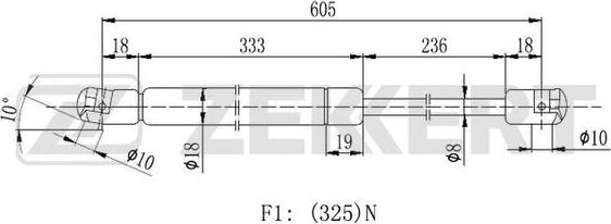 Zekkert GF-2442 - Ammortizatore pneumatico, Cofano bagagli / vano carico autozon.pro