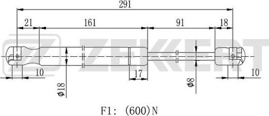 Zekkert GF-2464 - Ammortizatore pneumatico, Cofano bagagli / vano carico autozon.pro