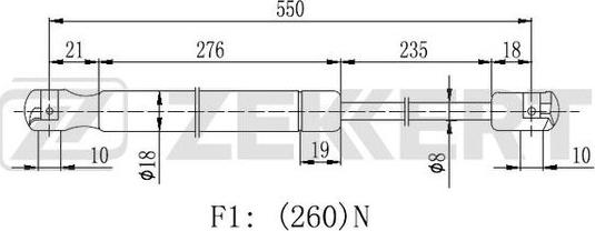 Zekkert GF-2463 - Ammortizatore pneumatico, Cofano bagagli / vano carico autozon.pro